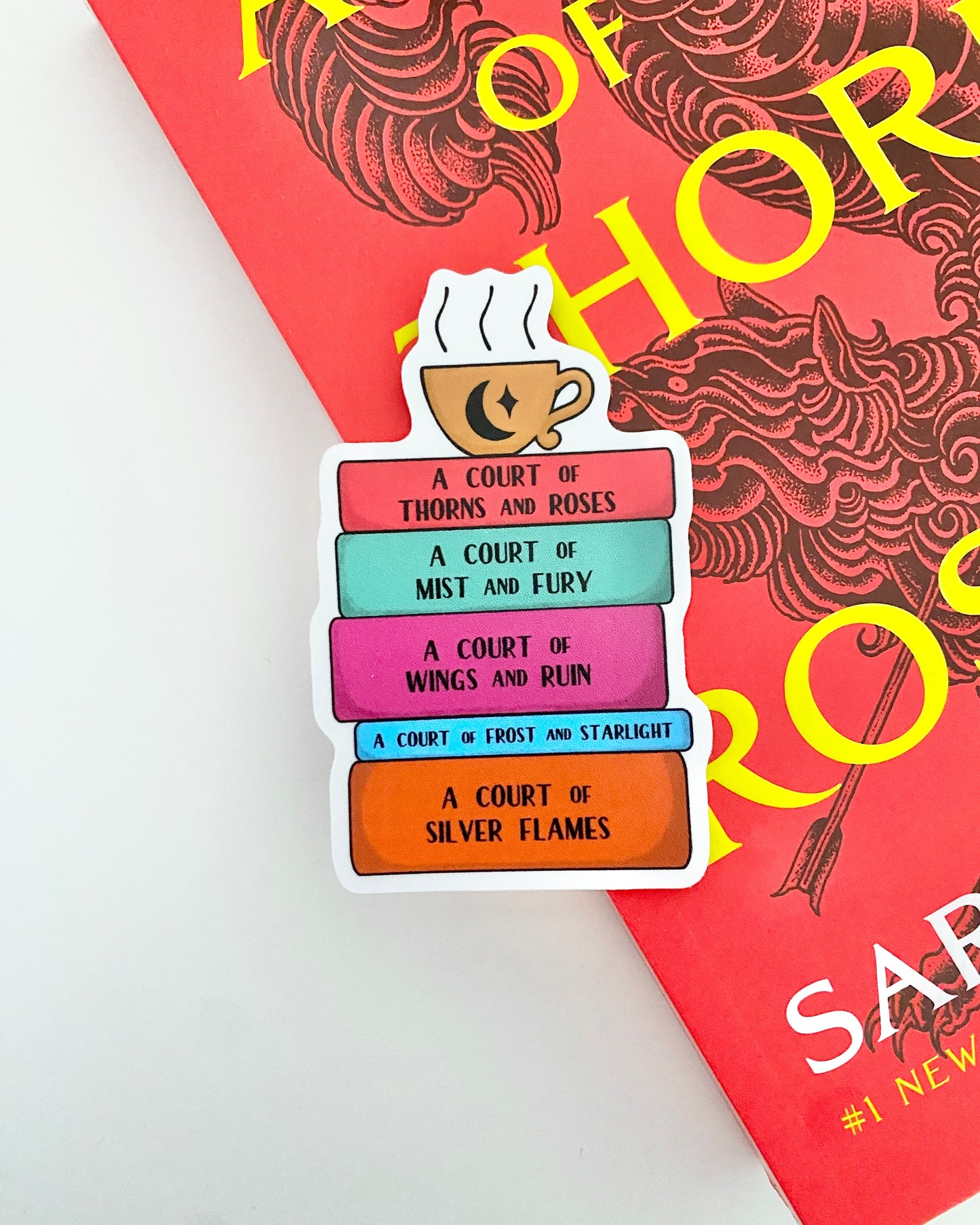 ACOTAR book stack sticker