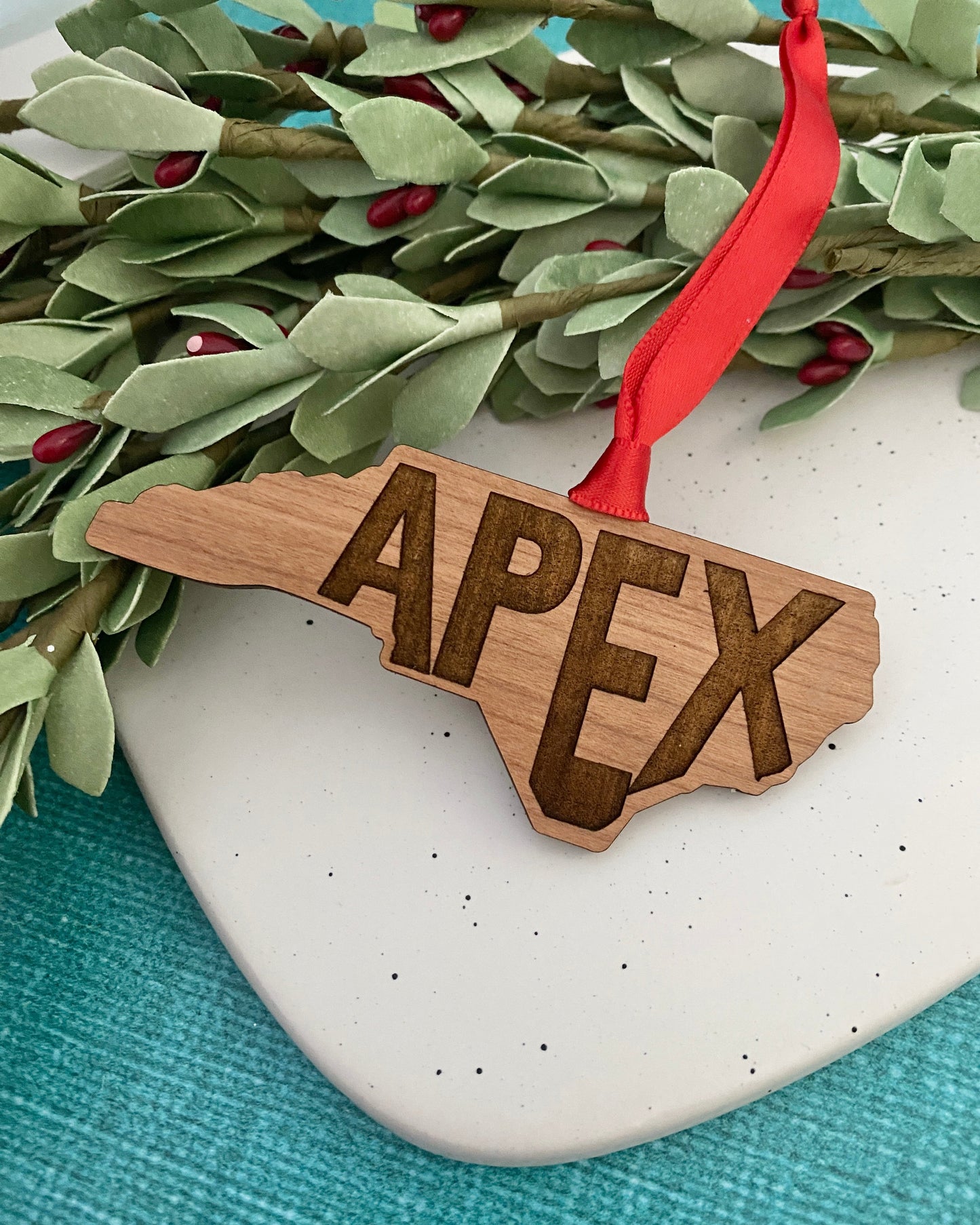 Apex NC engraved ornament