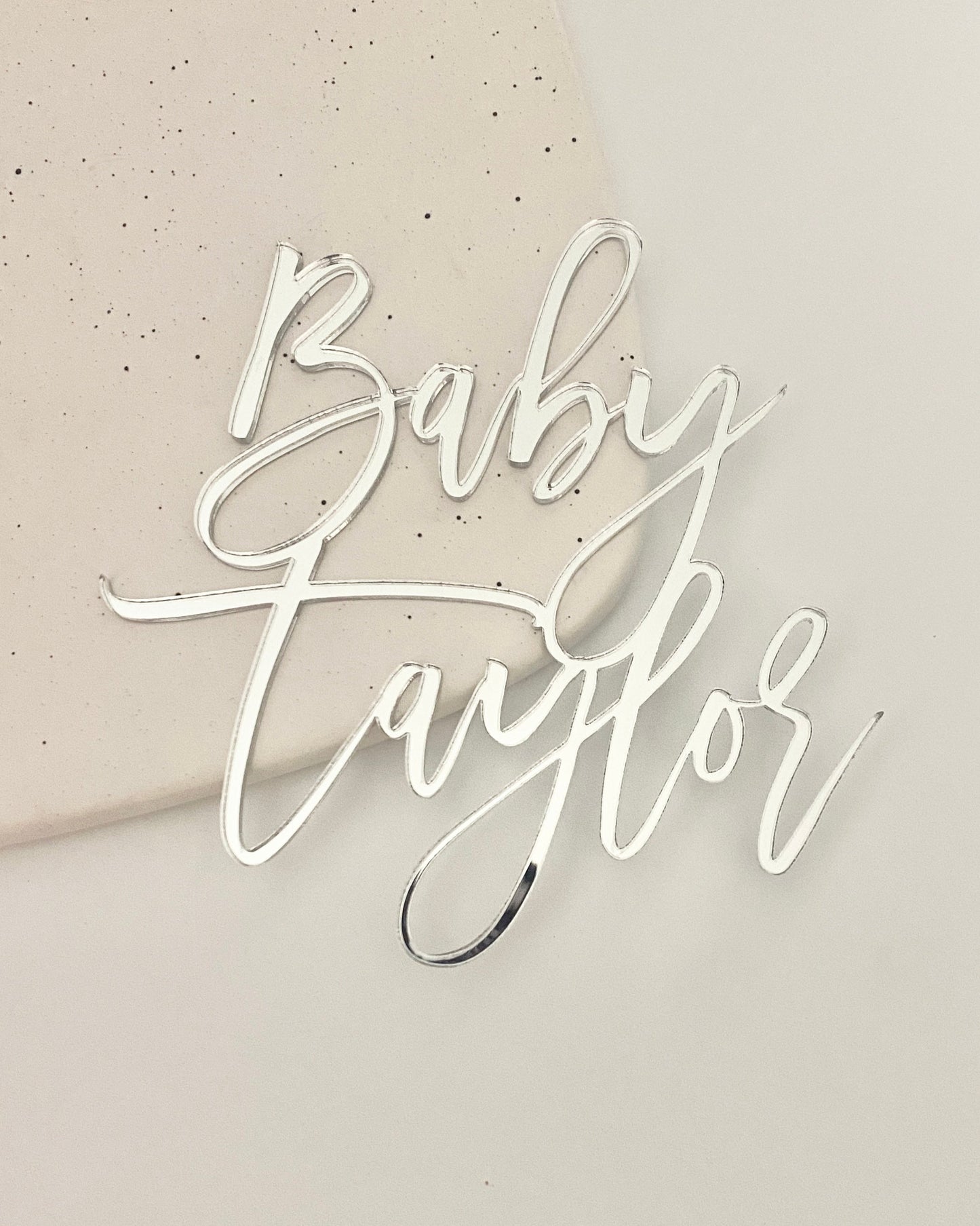 Personalized Baby Script Cake Topper