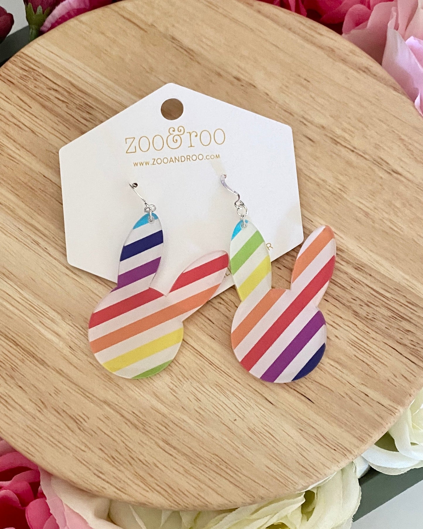 Bunny Rainbow Stripe Earrings