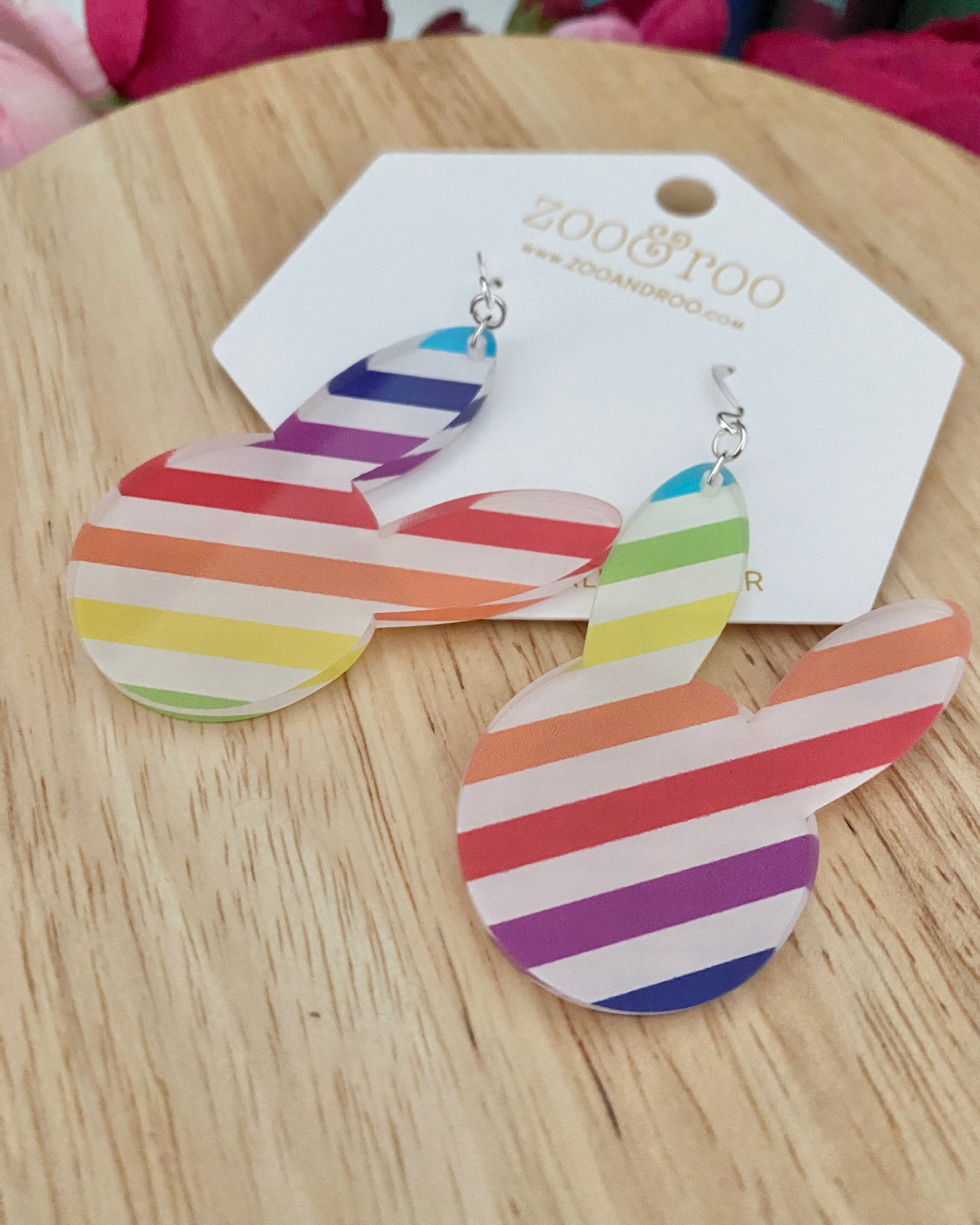 Bunny Rainbow Stripe Earrings