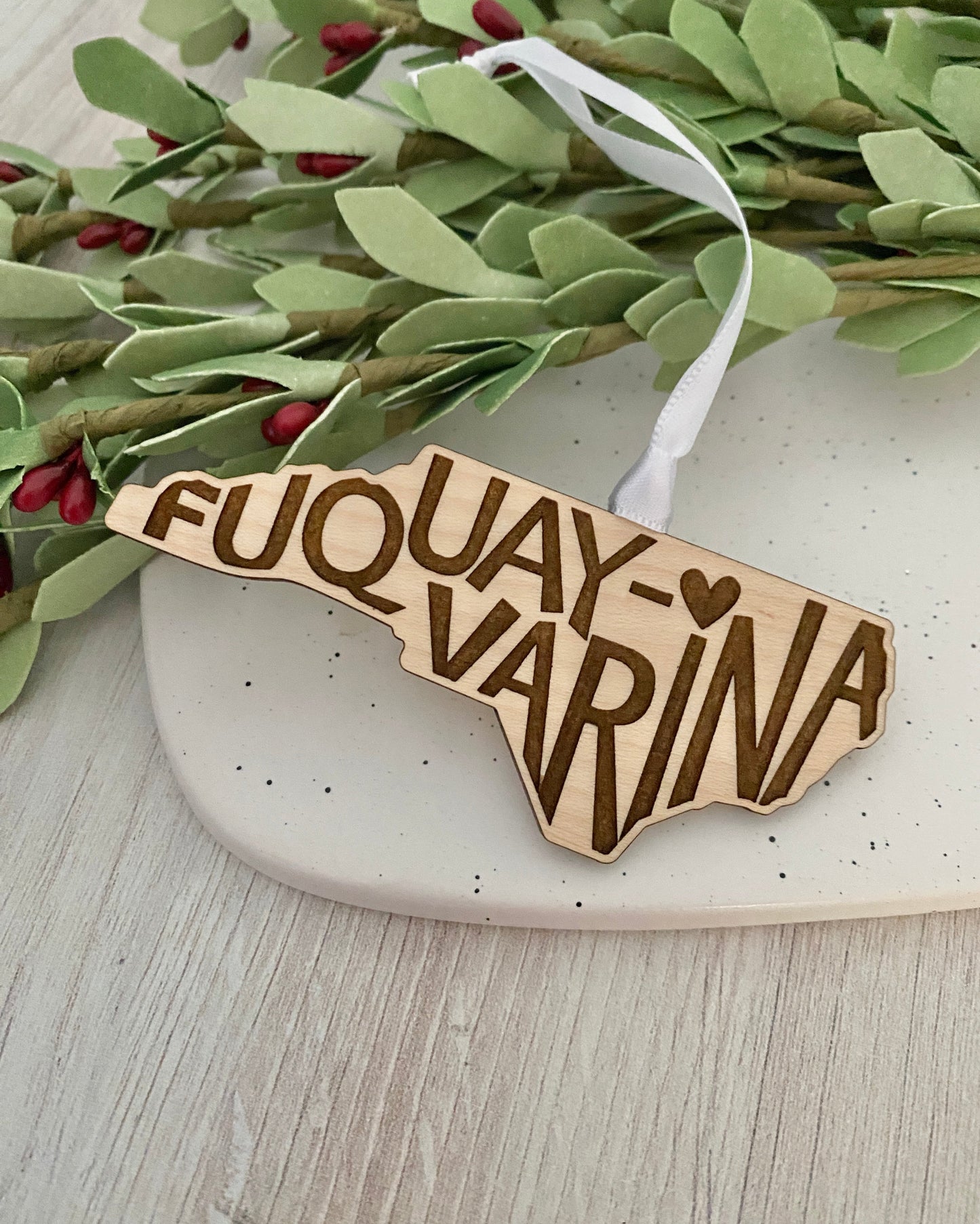 Fuquay Varina NC engraved ornament