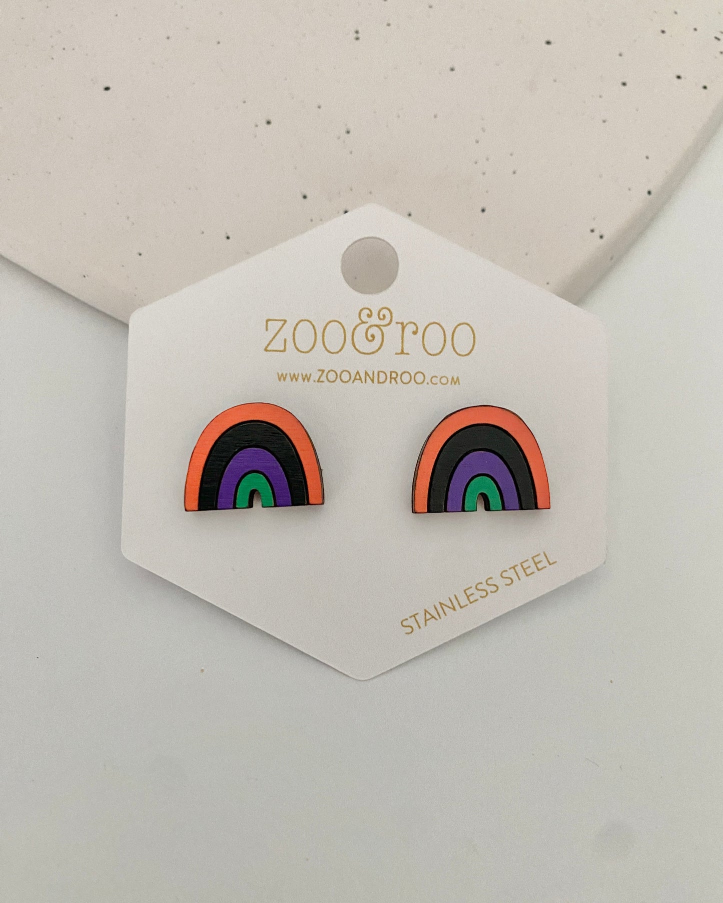 Halloween painted rainbow studs