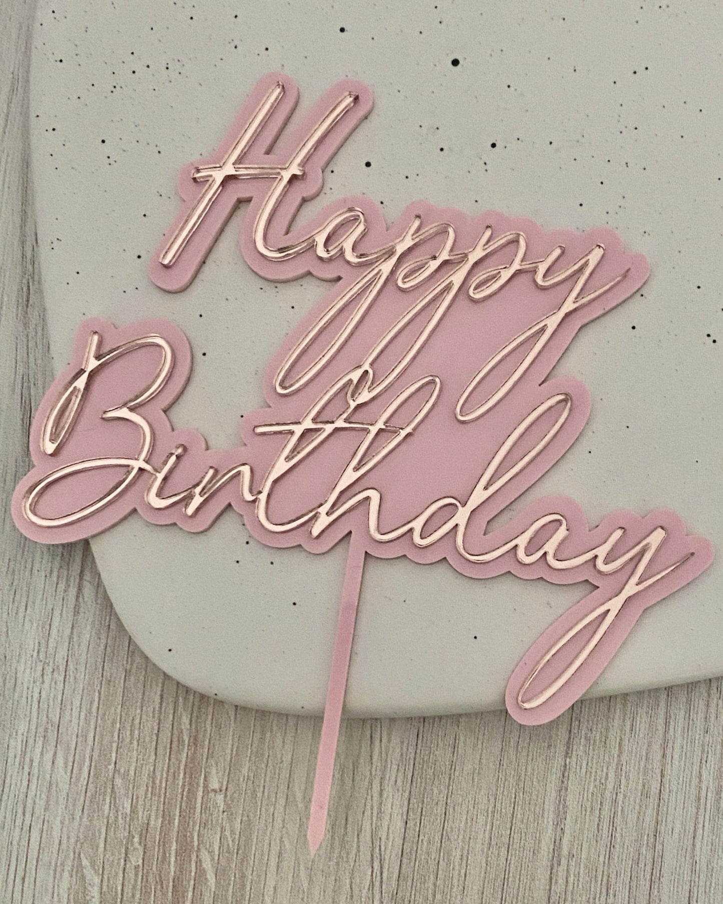 Happy Birthday 2 Layer Cake Topper
