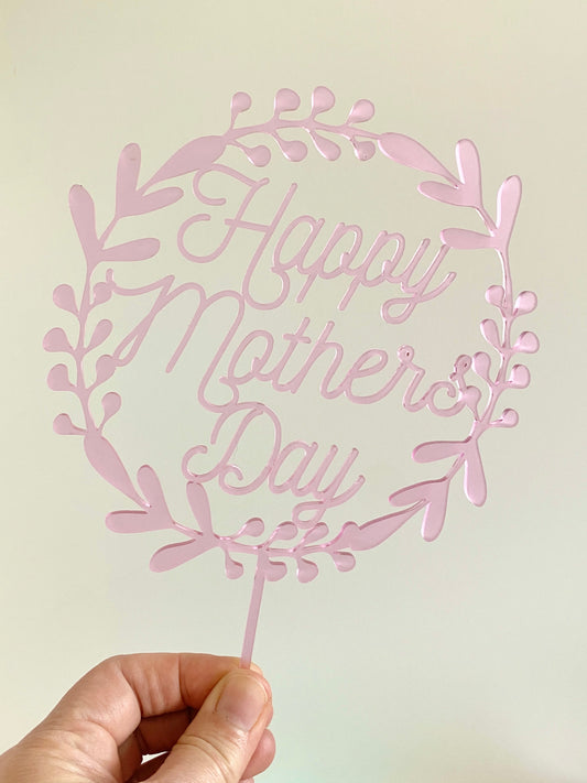 Mothers Day Wreath Cake Topper