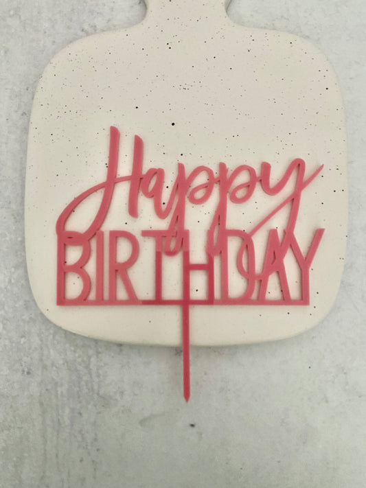 Happy Birthday Double Font Cake Topper