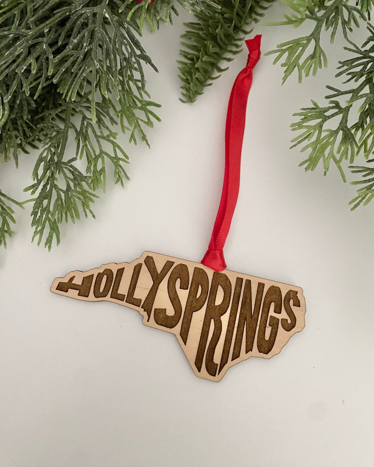 Holly Springs NC engraved ornament