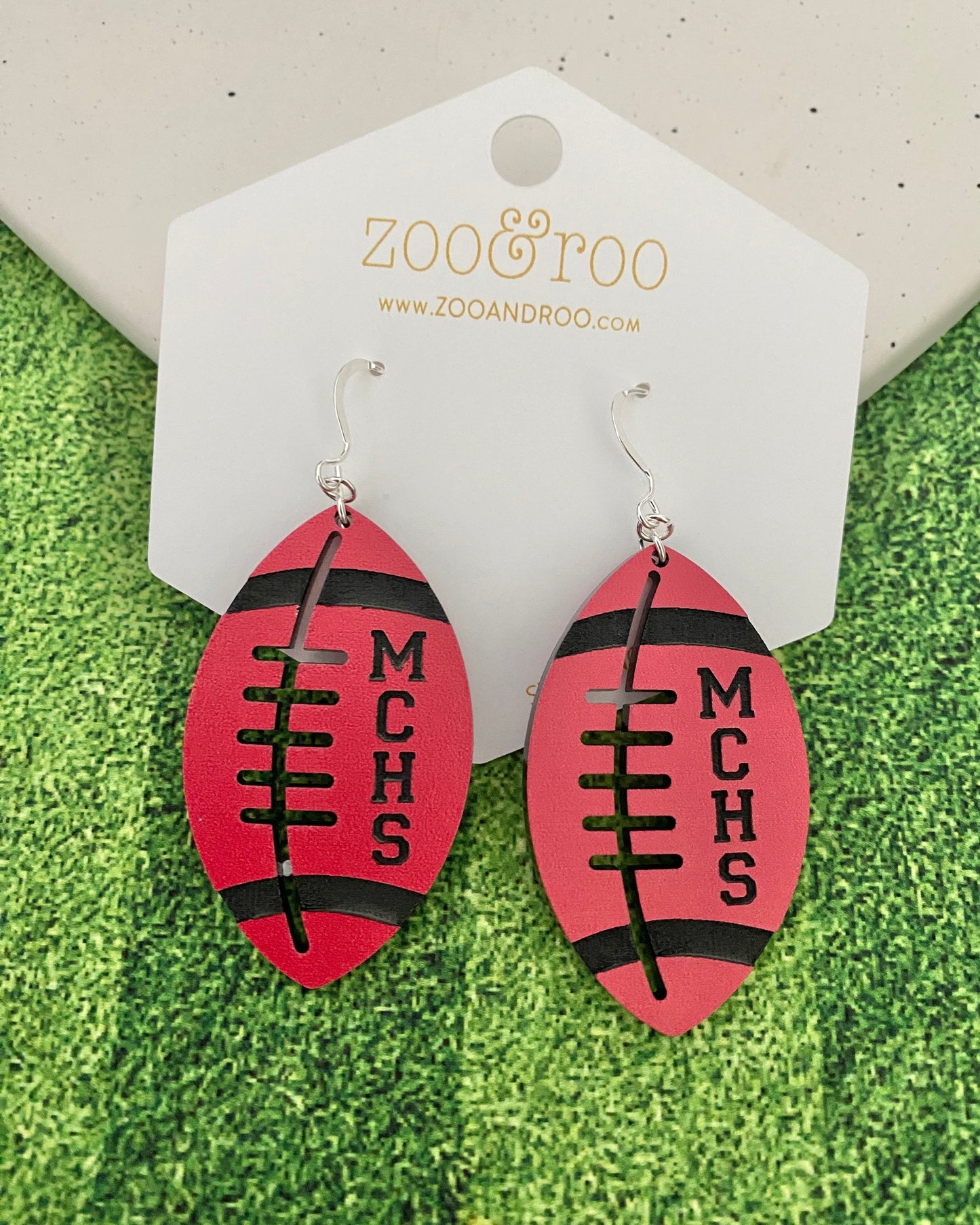 Customizable football earrings