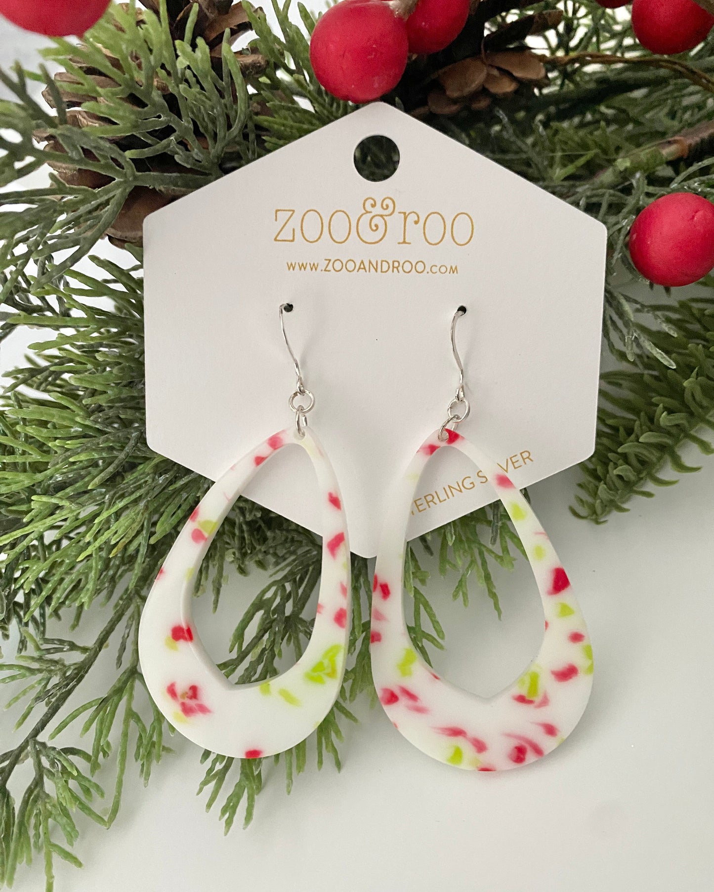 Christmas Terrazzo Olivia Teardrop Earrings