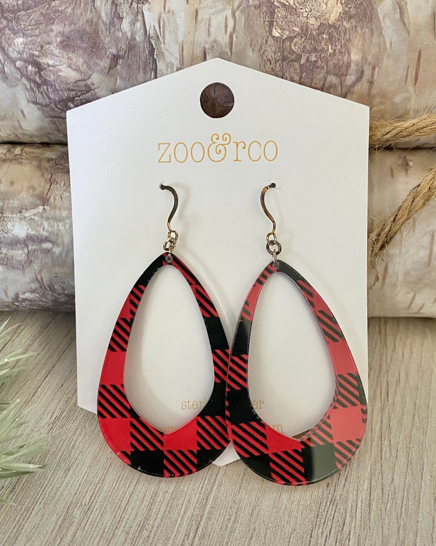 Buffalo Plaid Olivia Teardrop Earrings