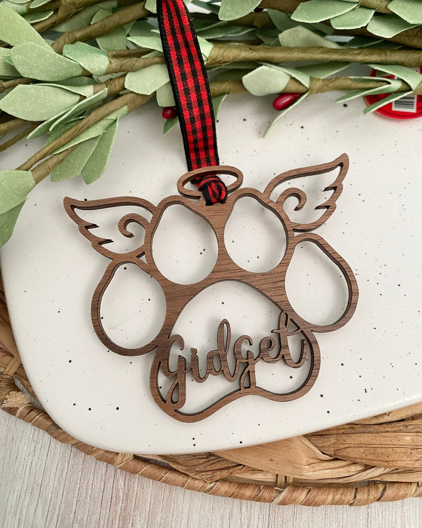 Angel pawprint ornament
