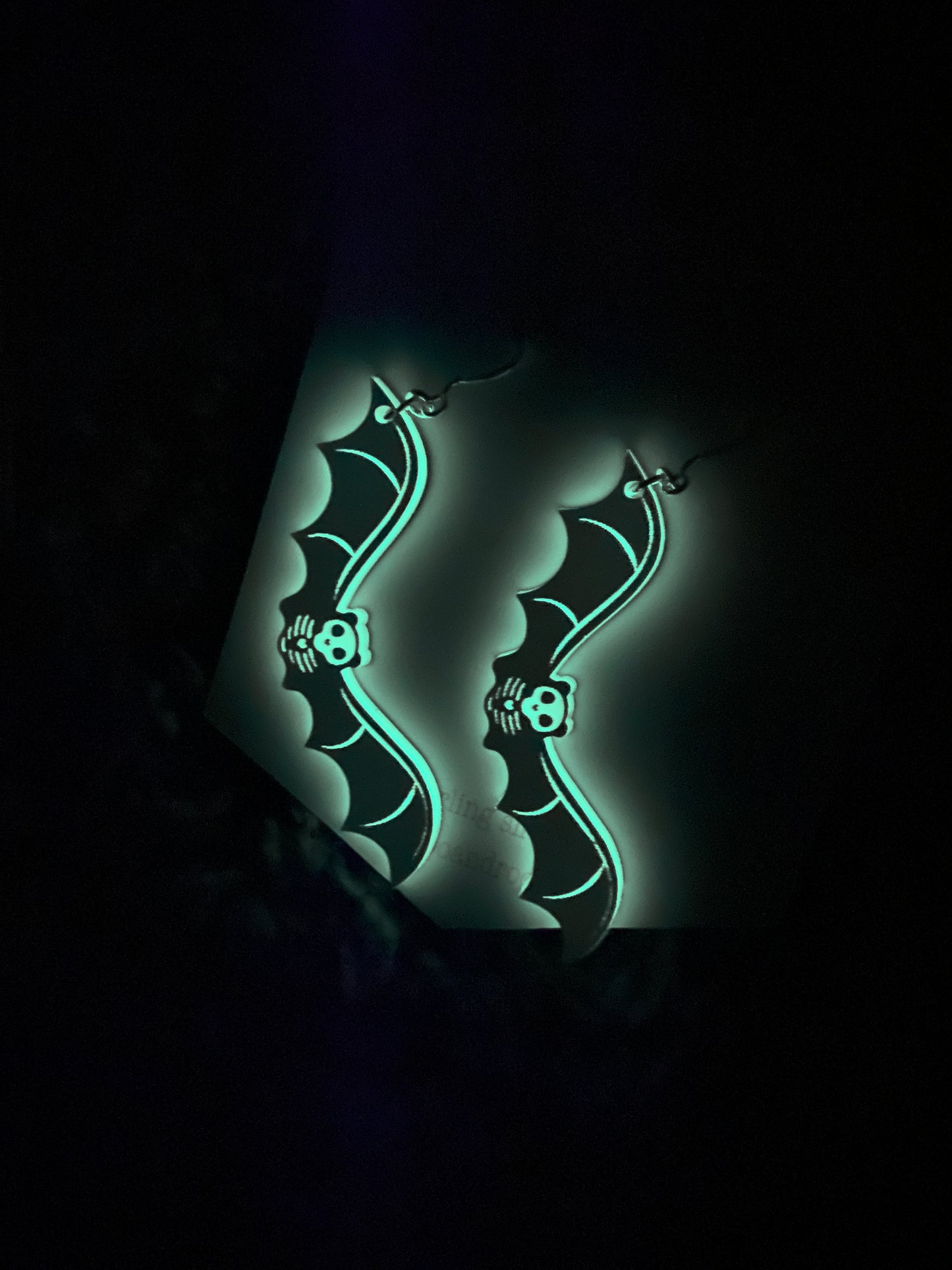 Glow in the dark bat earrings