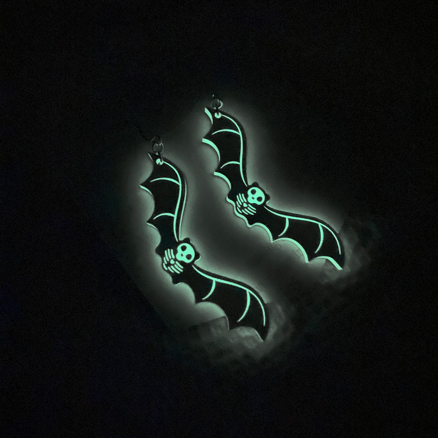 Glow in the dark bat earrings