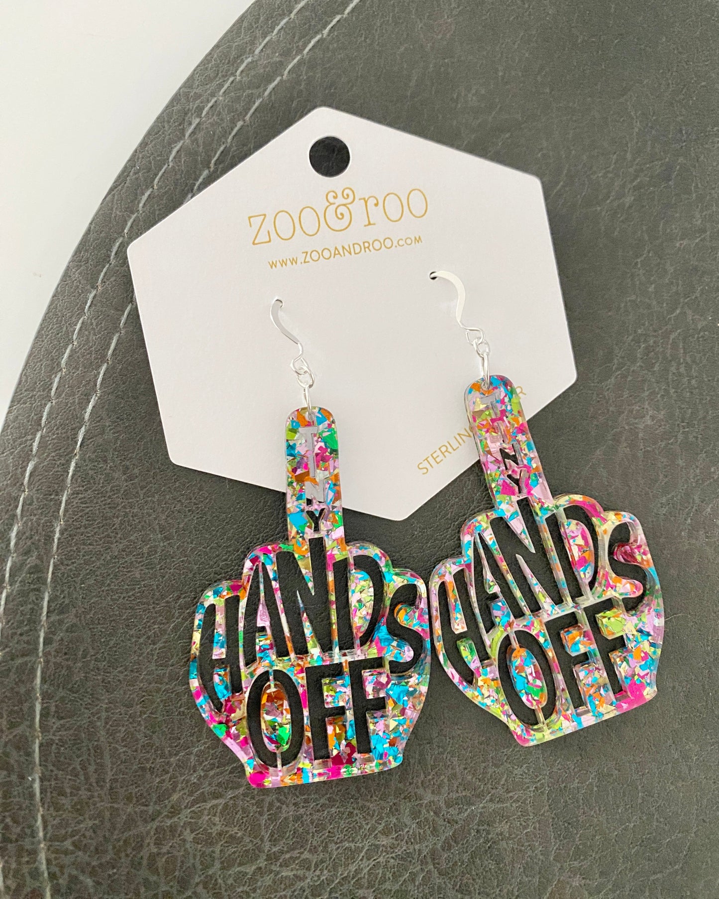 Hands Off Middle Finger Earrings
