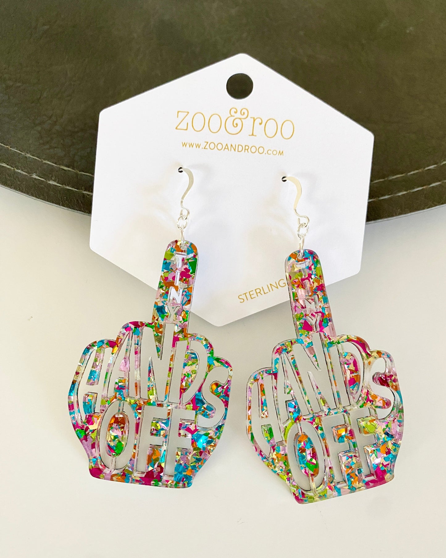 Hands Off Middle Finger Earrings