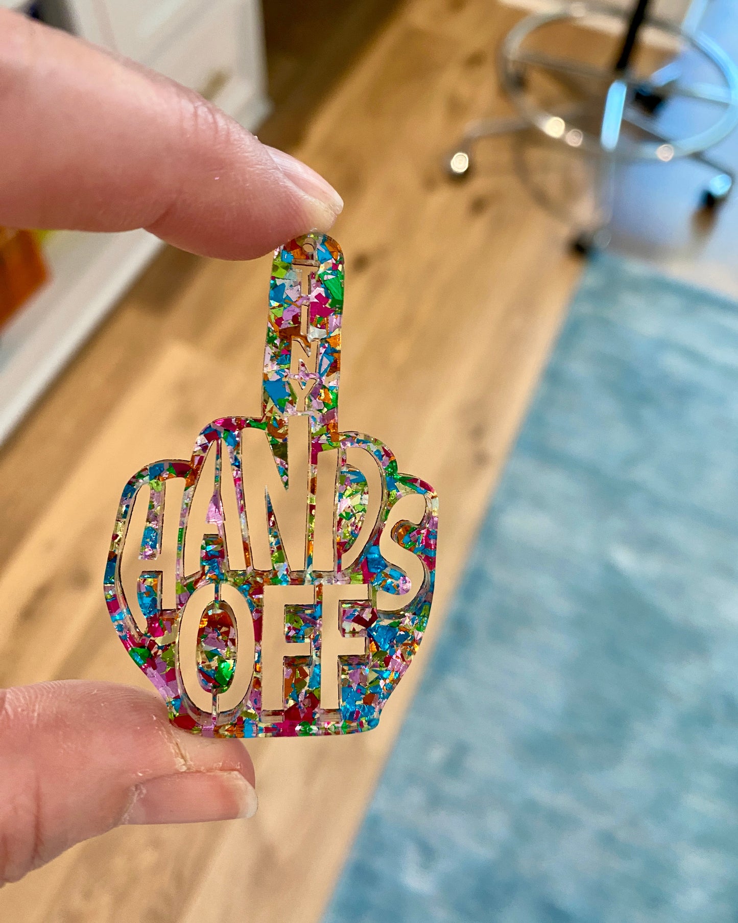 Hands Off Middle Finger Earrings