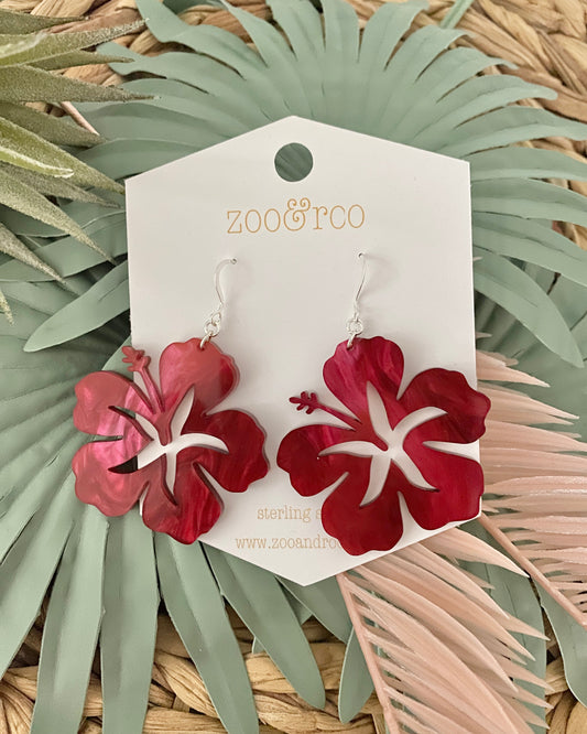 Hibiscus earrings