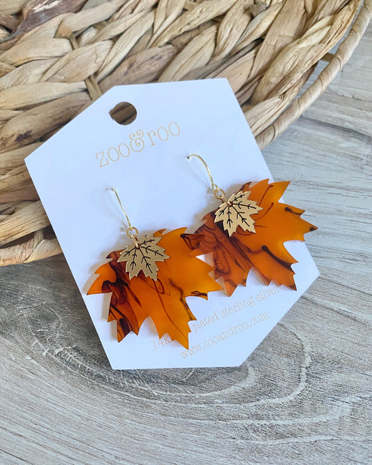 Maple leaf earrings
