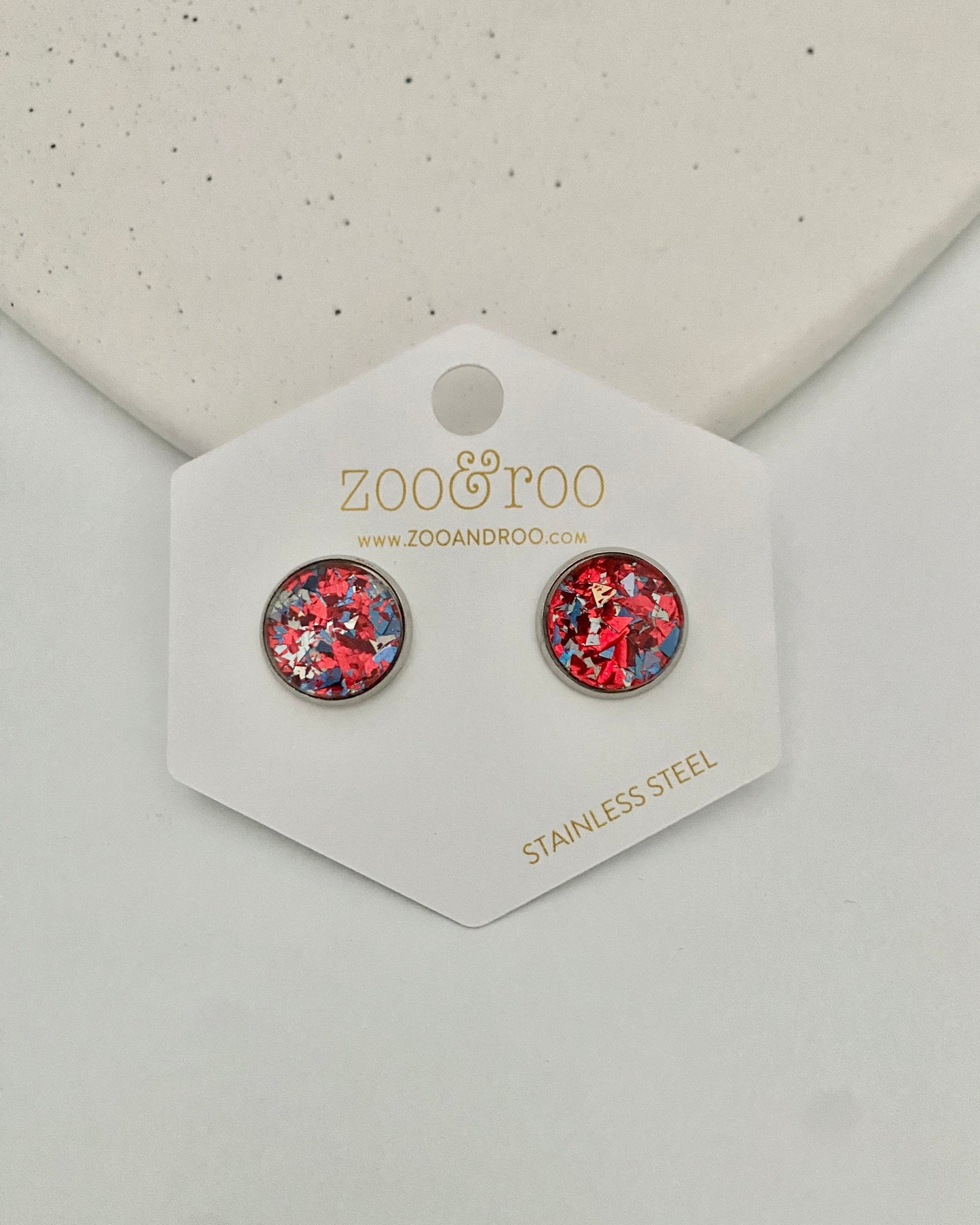 Patriotic Glitter Party Studs