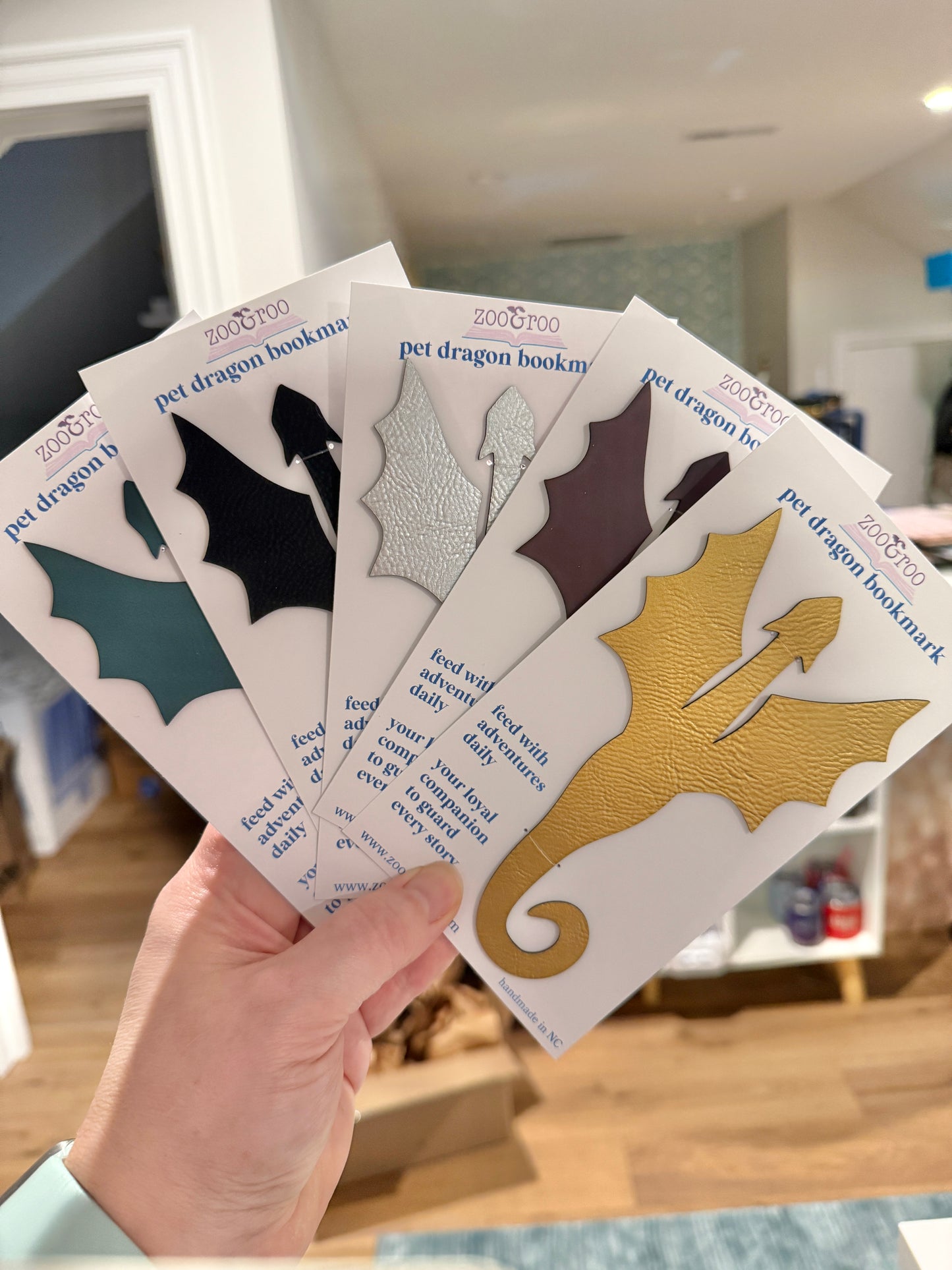 Dragon vegan leather bookmark