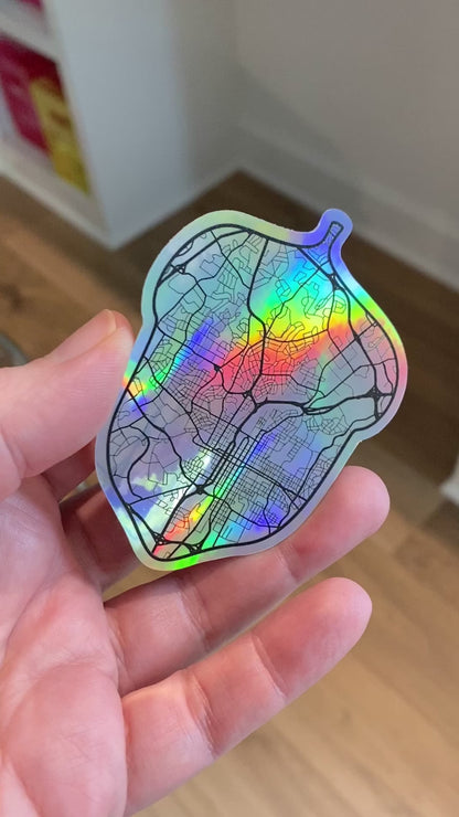 Acorn Map Holographic Raleigh sticker