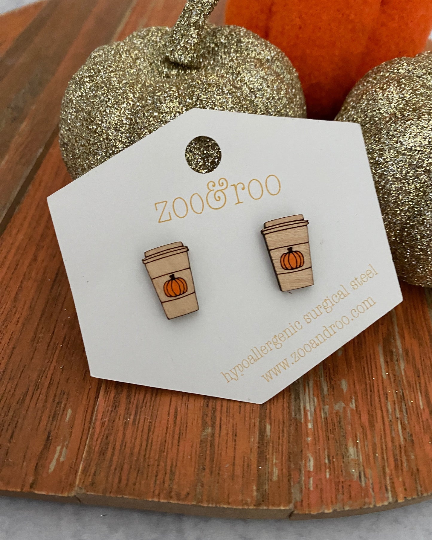 Pumpkin Spice Latte studs