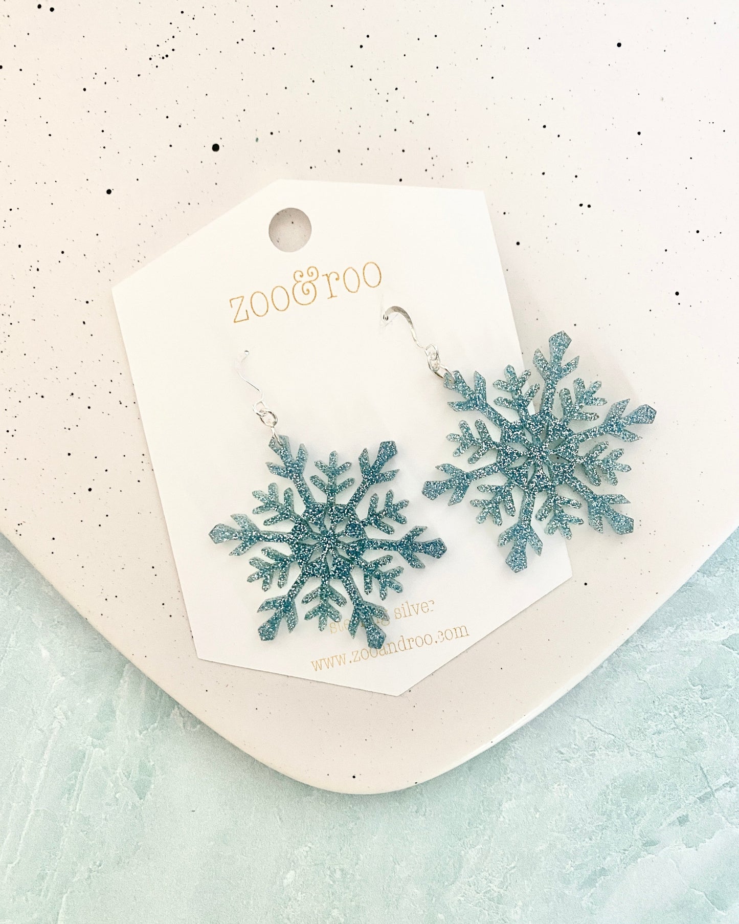 Snowflake Glitter Acrylic Earrings