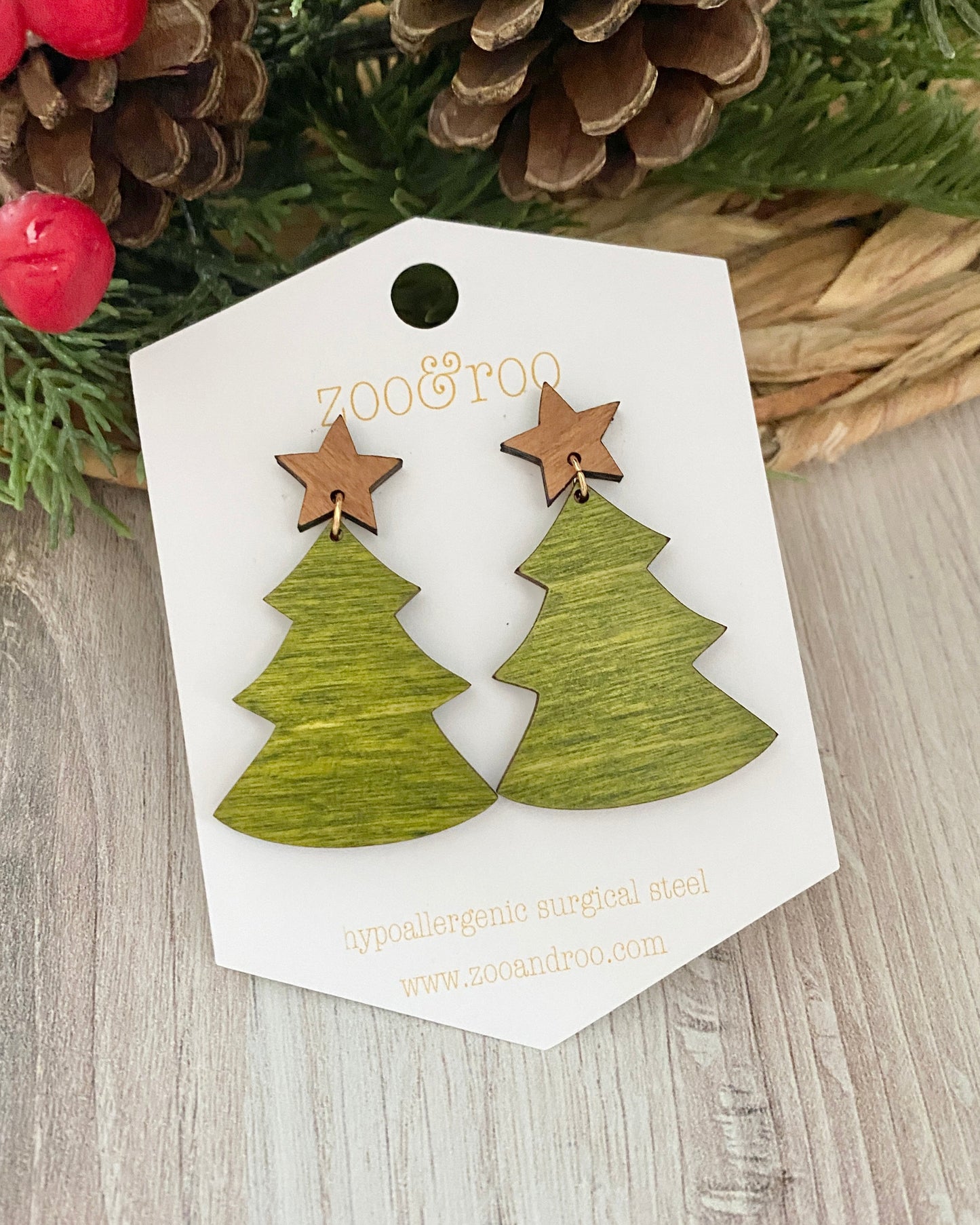 Wood Tree Dangles