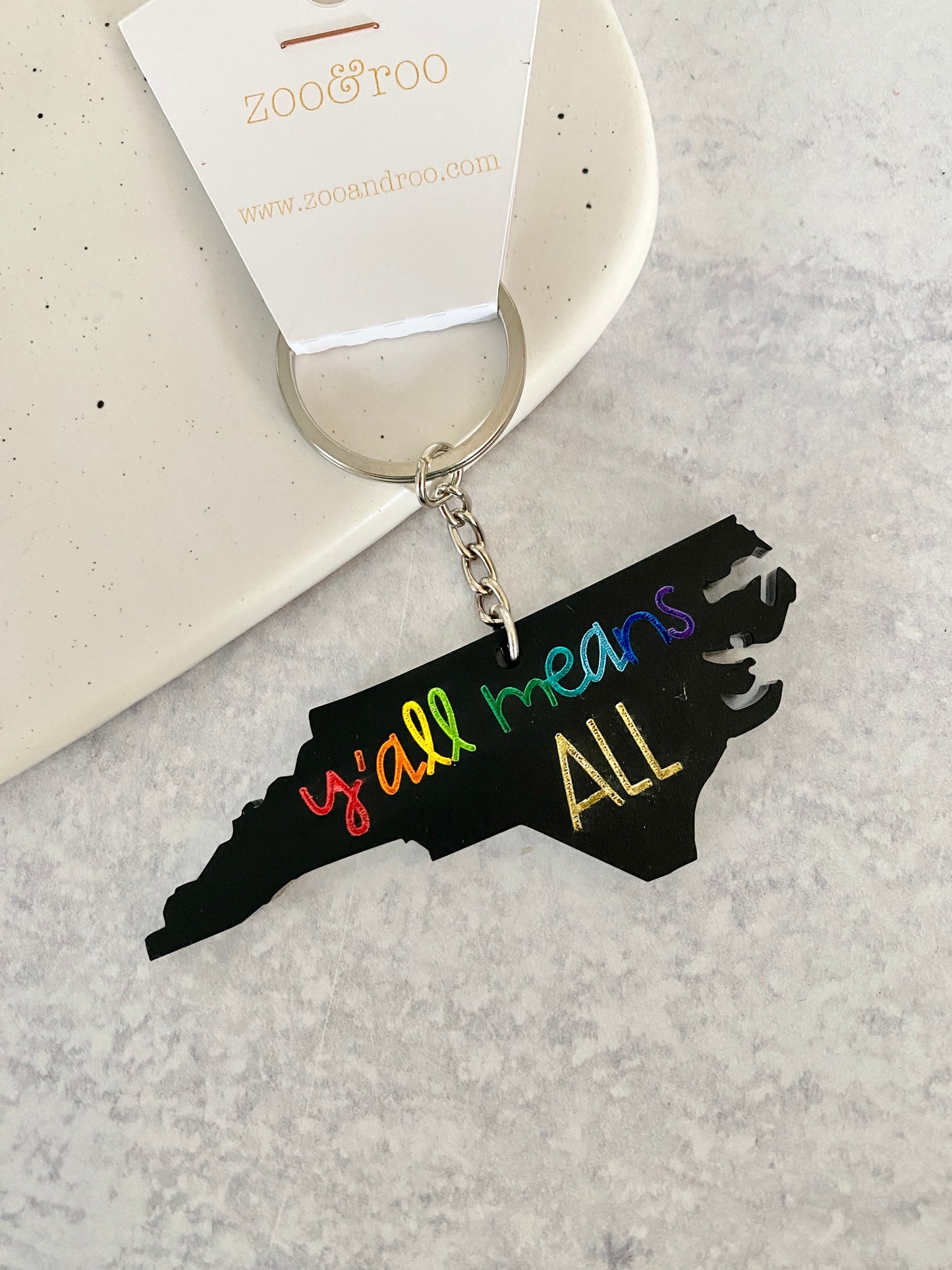 Y'all Means All Hand Painted Acrylic Keychain