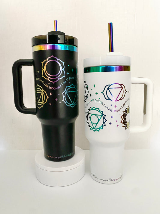 7 Chakras Affirmation 40 oz tumbler