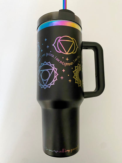 7 Chakras Affirmation 40 oz tumbler