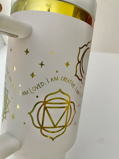 7 Chakras Affirmation 40 oz tumbler