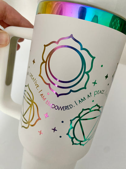 7 Chakras Affirmation 40 oz tumbler