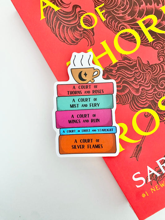 ACOTAR book stack sticker