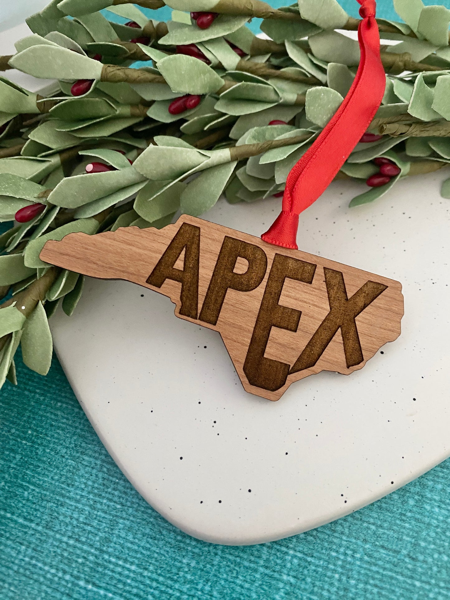 Apex NC engraved ornament