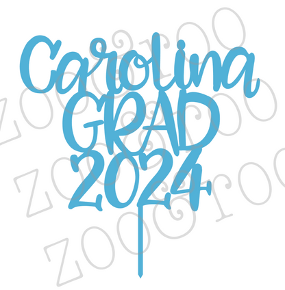 Carolina Grad Cake Topper