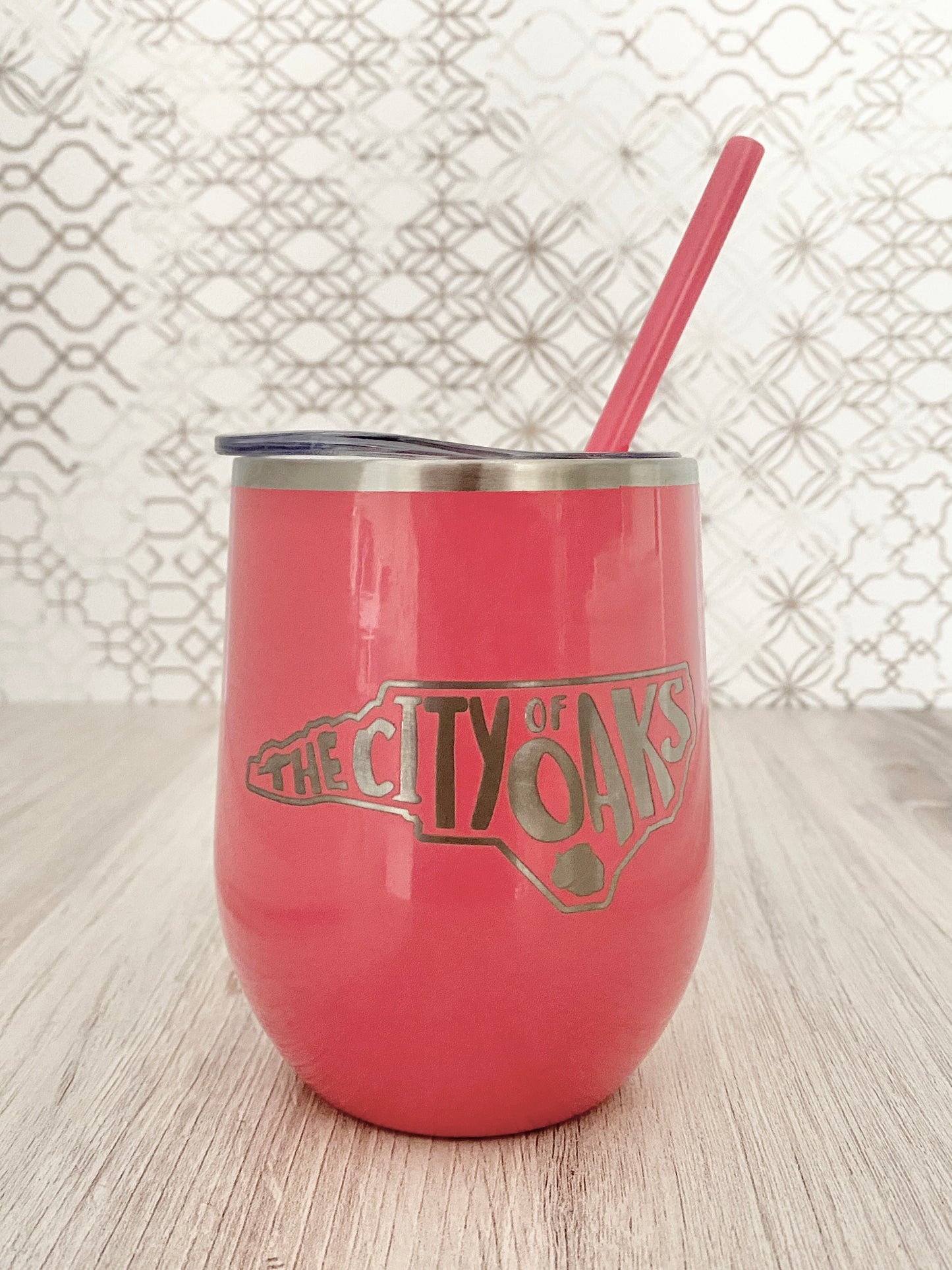 City of Oaks NC wine tumbler