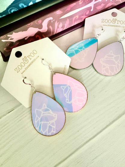 The Tears - Dire Bound Opal Iridescent Wolf Earrings