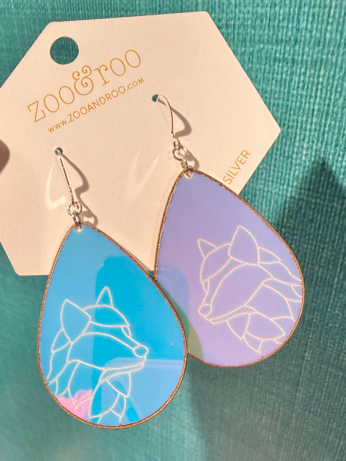 The Tears - Dire Bound Opal Iridescent Wolf Earrings
