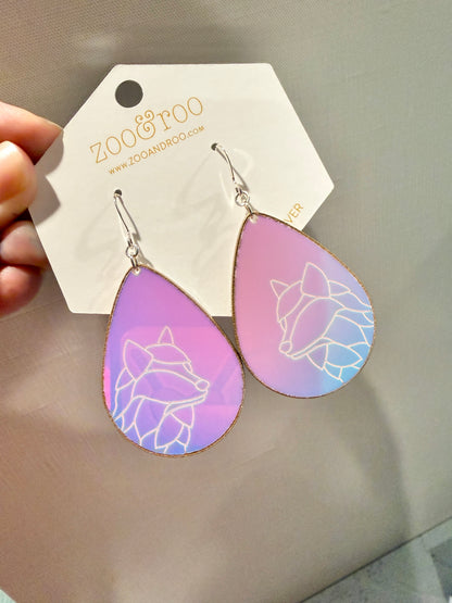 The Tears - Dire Bound Opal Iridescent Wolf Earrings