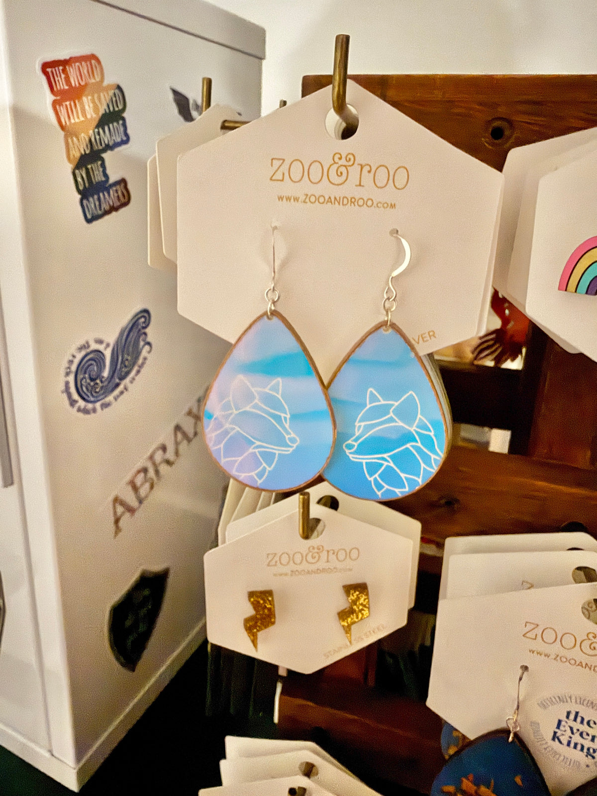 The Tears - Dire Bound Opal Iridescent Wolf Earrings