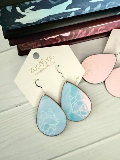 The Tears - Dire Bound Opal Iridescent Wolf Earrings