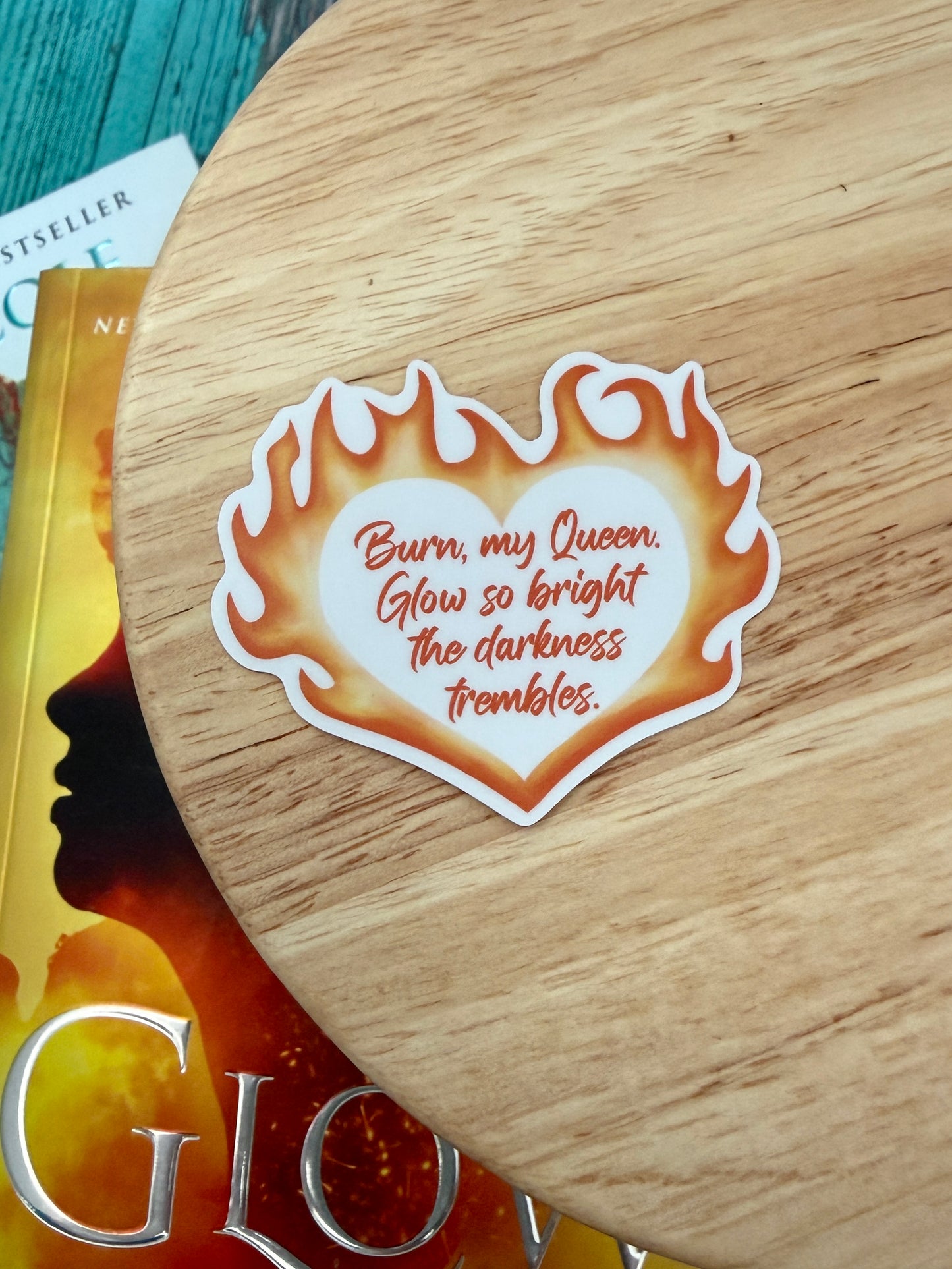 Flaming heart sticker - The Kindred's Curse Saga