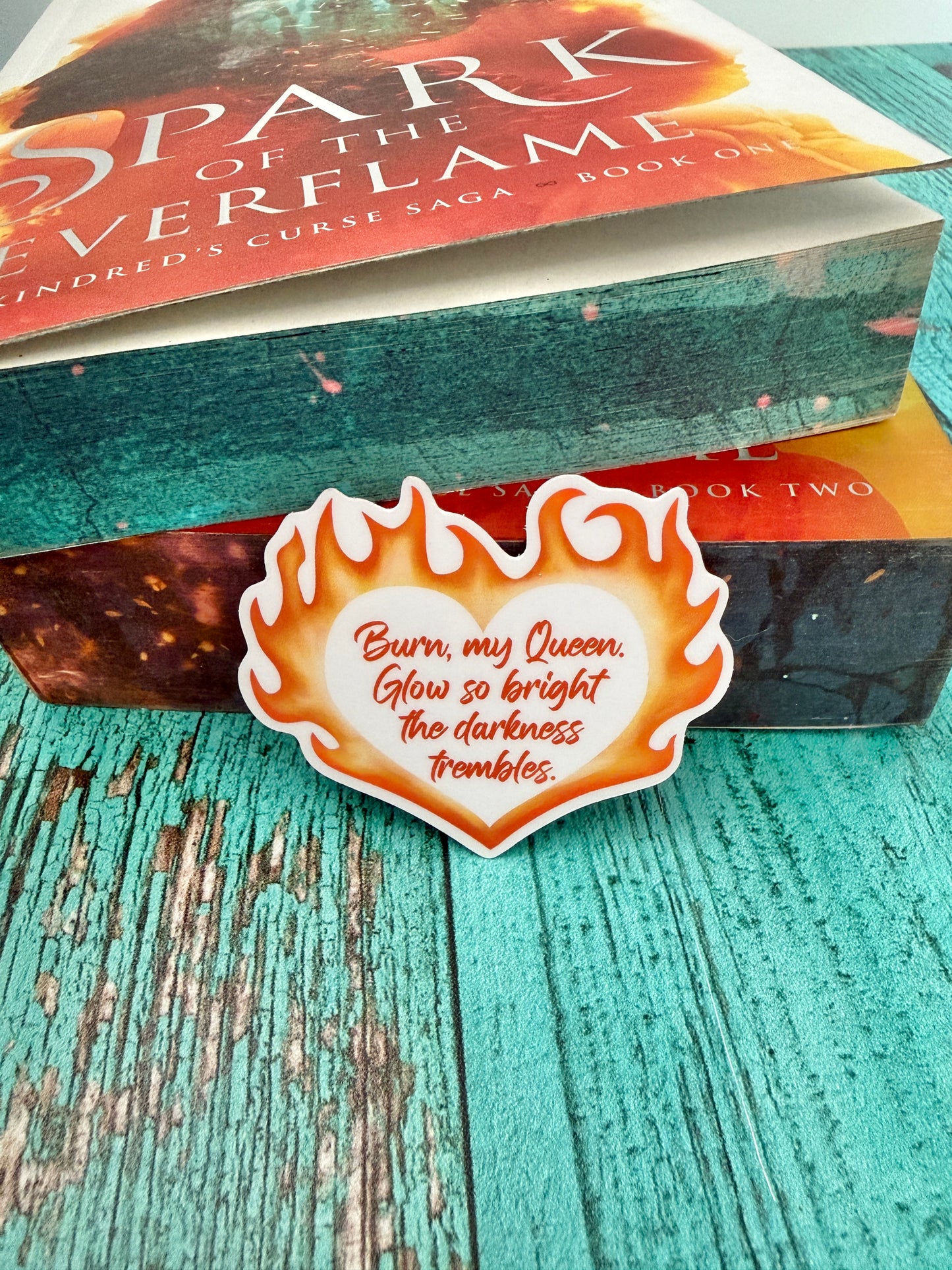 Flaming heart sticker - The Kindred's Curse Saga