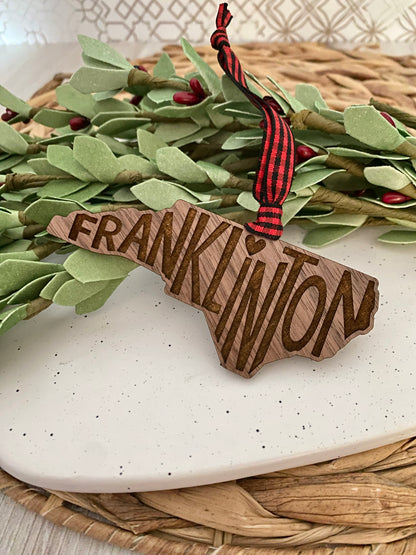 Franklinton NC engraved ornament