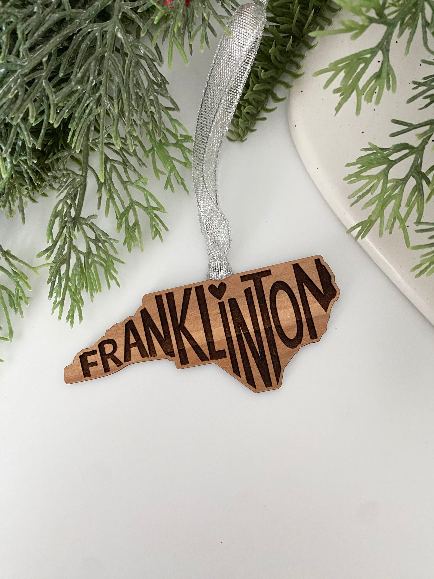 Franklinton NC engraved ornament