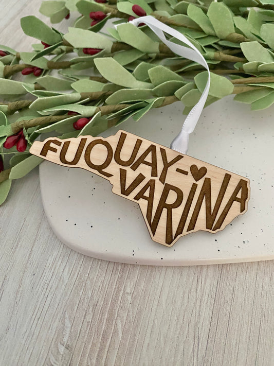 Fuquay Varina NC engraved ornament