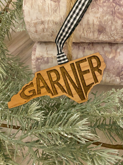 Garner NC engraved ornament