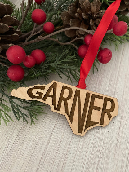 Garner NC engraved ornament