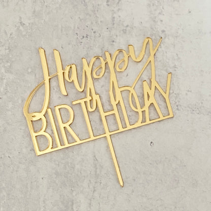 Happy Birthday Double Font Cake Topper